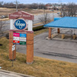 Shoppes of Mason shopping entrance sign.