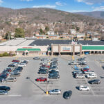 Drone view of Spartan Square Kroger and Dollar Tree.