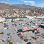 Drone view of Spartan Square Kroger and gas station.