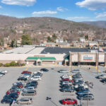 Spartan Square drone view of Kroger and pharmacy storefront.