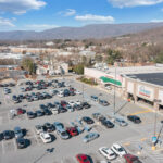 Drone view of Spartan Square Kroger and parking.