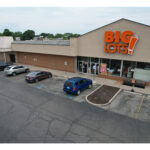 Woodland Crossing, Big Lots and Key Bank, aerial view.