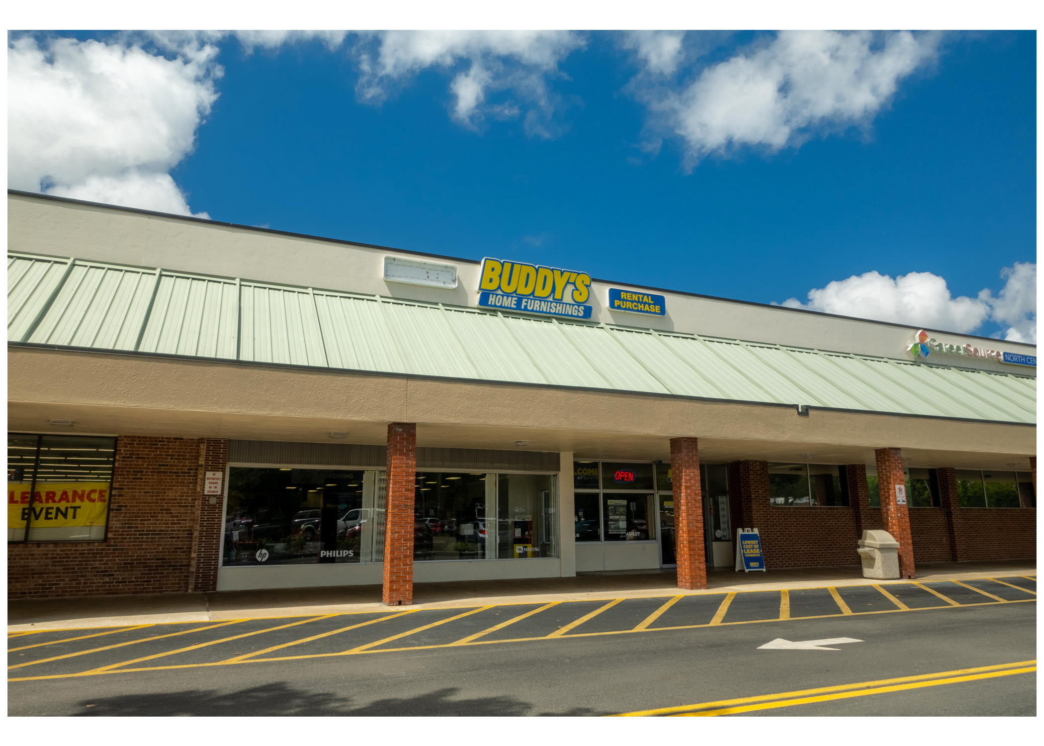 Gainesville Shopping Center, Buddy's Home Furnishings and Career Source