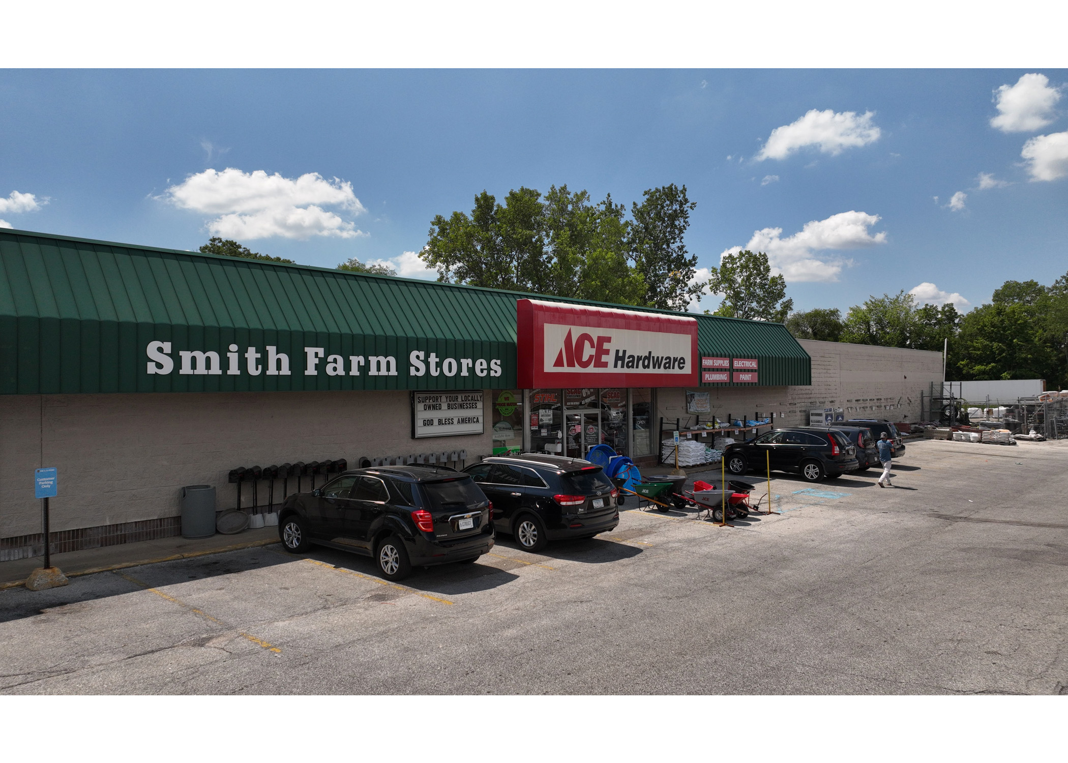 Plymouth Plaza Smith Farm Stores and Ace Hardware.