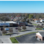 Linwood Square, Ross Dress For Less, CVS Pharmacy, PNC Bank, and parking lot. Store fronts facing west, and 10th street facing north.