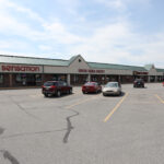 Super China Buffet storefront and parking at Crawfordsville Square.