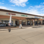 Barber, Bubble Cups, Oreck Vacuums, and iCaramba Fresh Mexican Food front entrances.